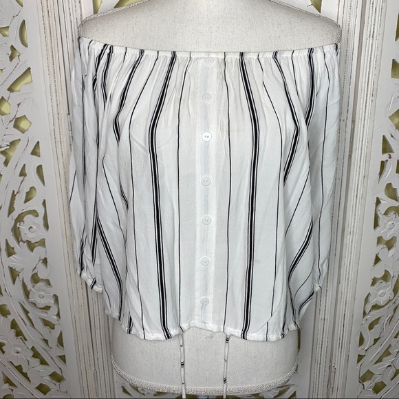 Faithfull The Brand Off Shoulder Striped Top - Picture 2 of 8
